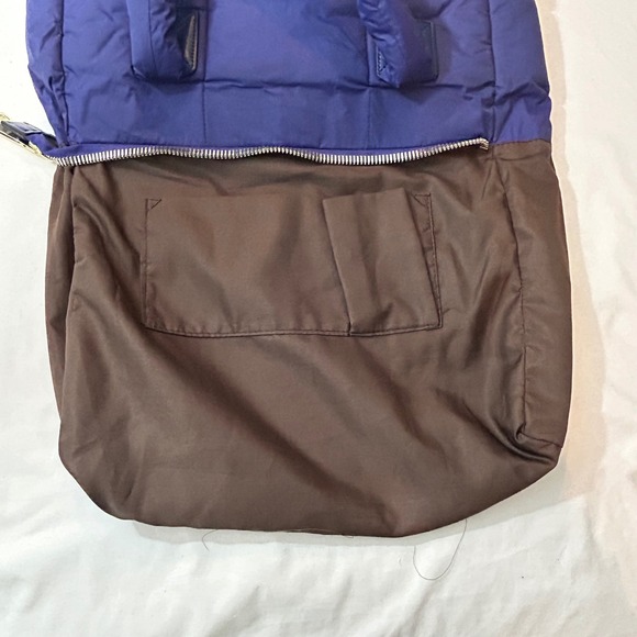 Courage B Blue Puffy Quilted Tote Bag with Gold Tone Logo Charm - Picture 4 of 12